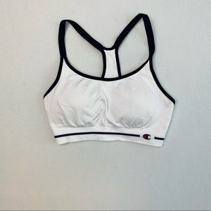 White & navy blue Sz XL champion Sports Bra
